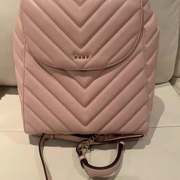 DKNY Pink Quilted Backpack/Bag NWOT - Picture 2 of 5
